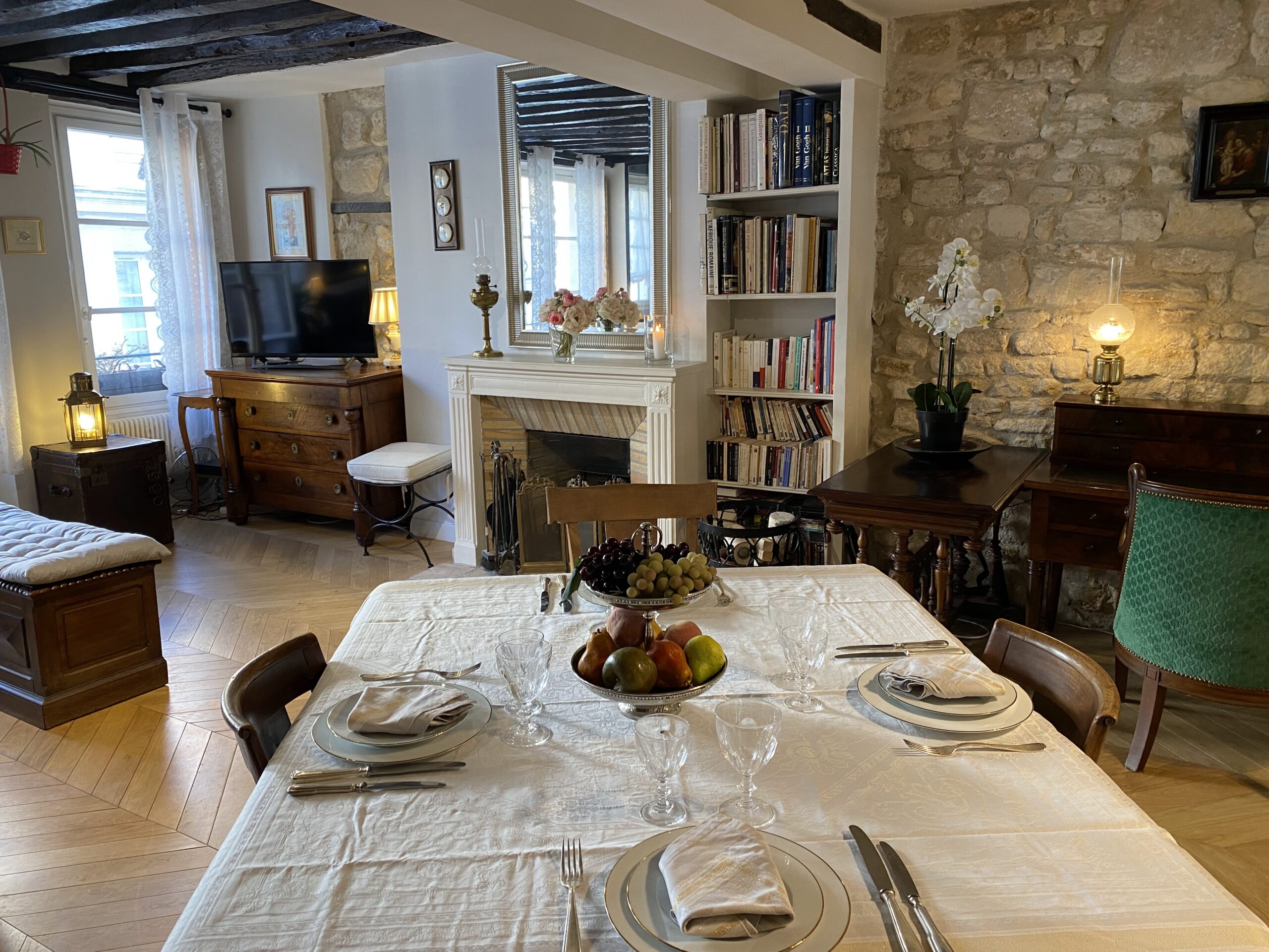 Welcoming details inside a Paris vacation apartment